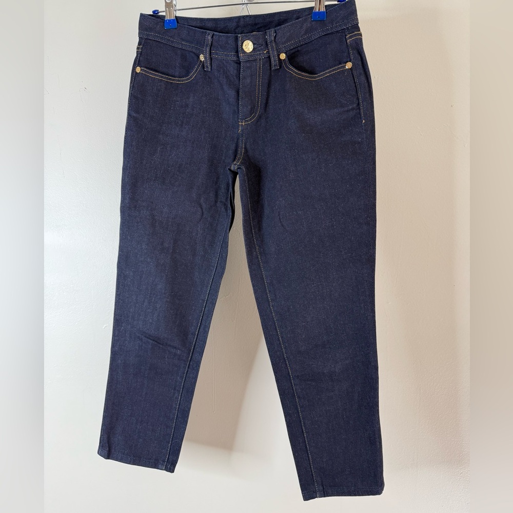 TORY BURCH Cropped Capri Jeans Skinny Women’s Size 27 Style #11101215 Logo Pkts